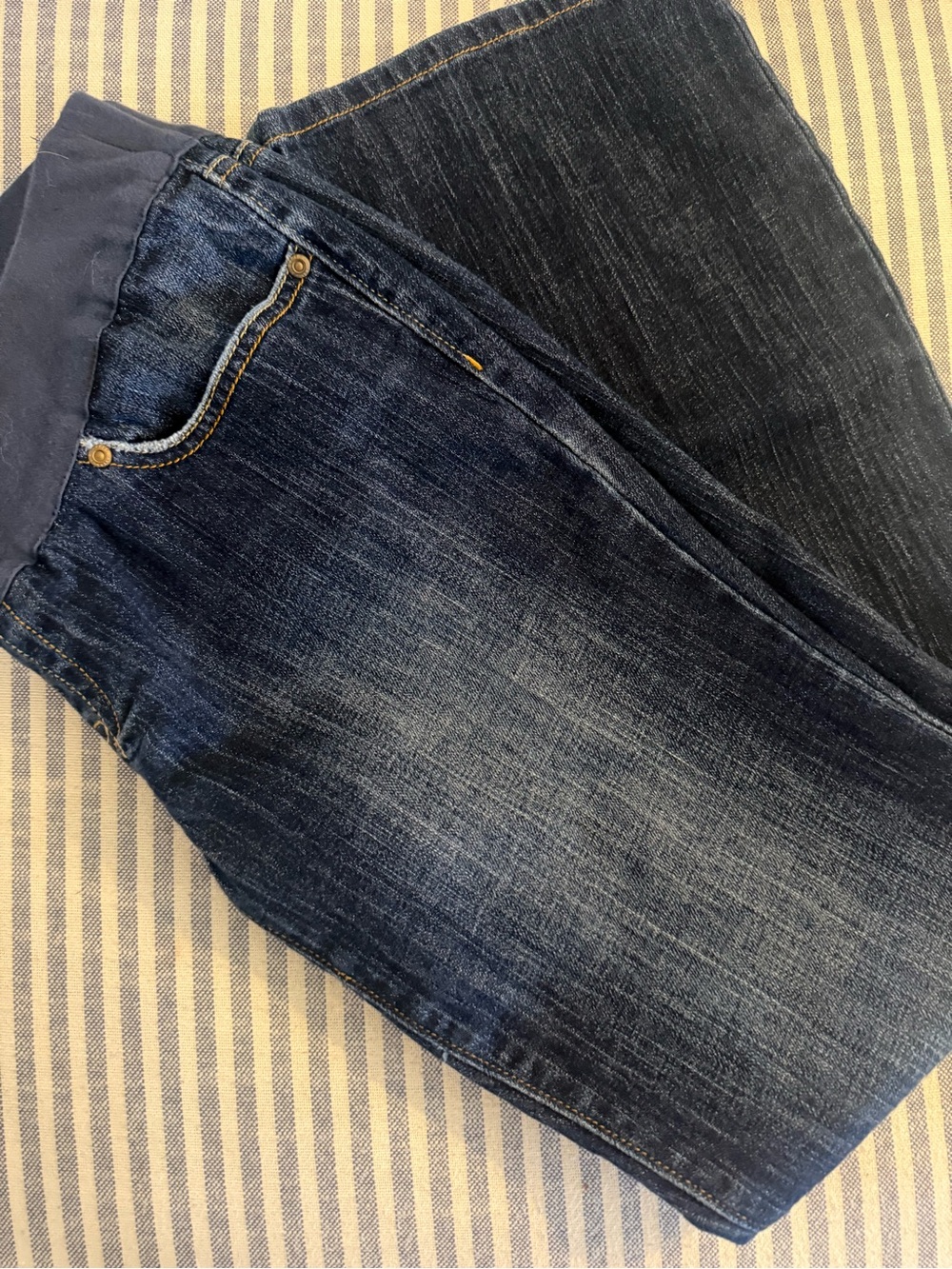 Dark Wash Maternity Jeans with Stretch Panel